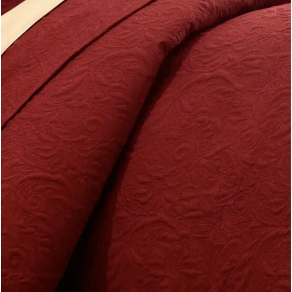 Patricia Nash Classic Tooled Red Queen Quilt Set‎ 3Pcs Reversible NWT